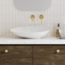 Fleur 630mm Gloss White Organic Ceramic Above Counter Basin